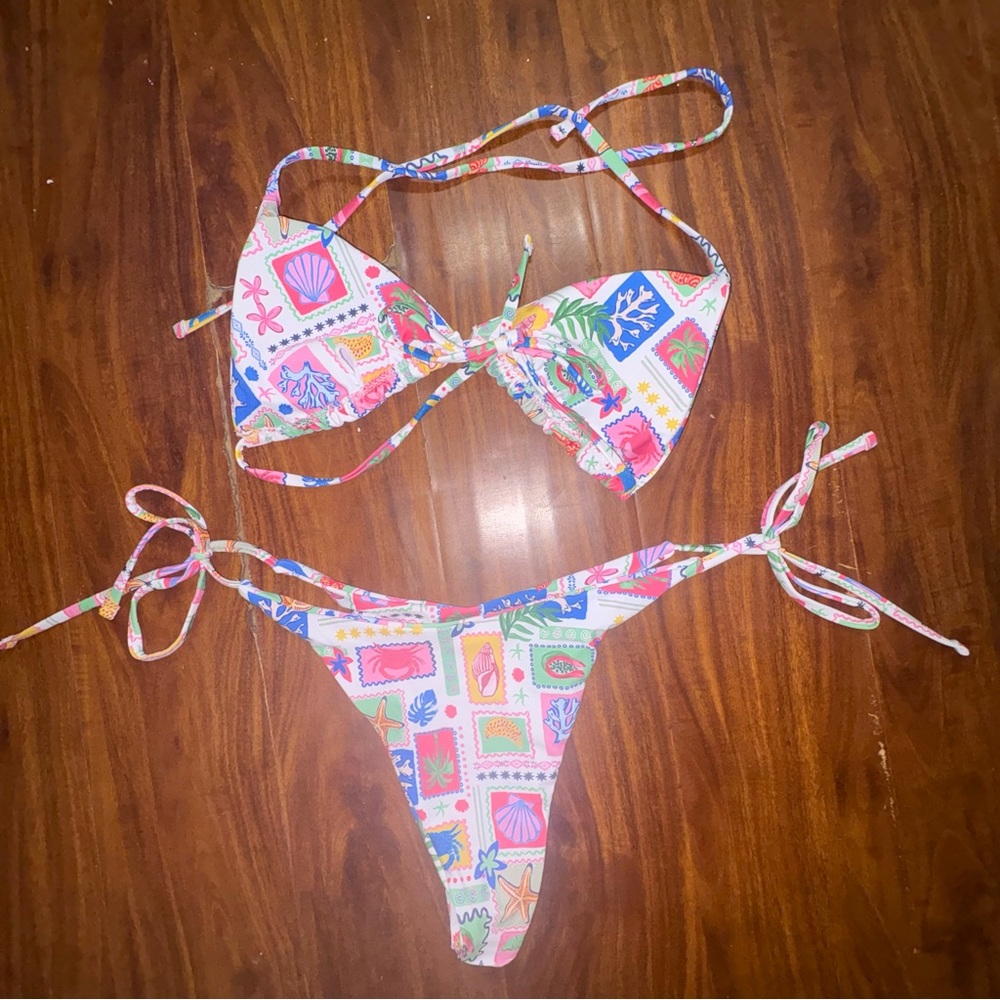 Colorful Patterned Bikini Set - Picture 2 of 2